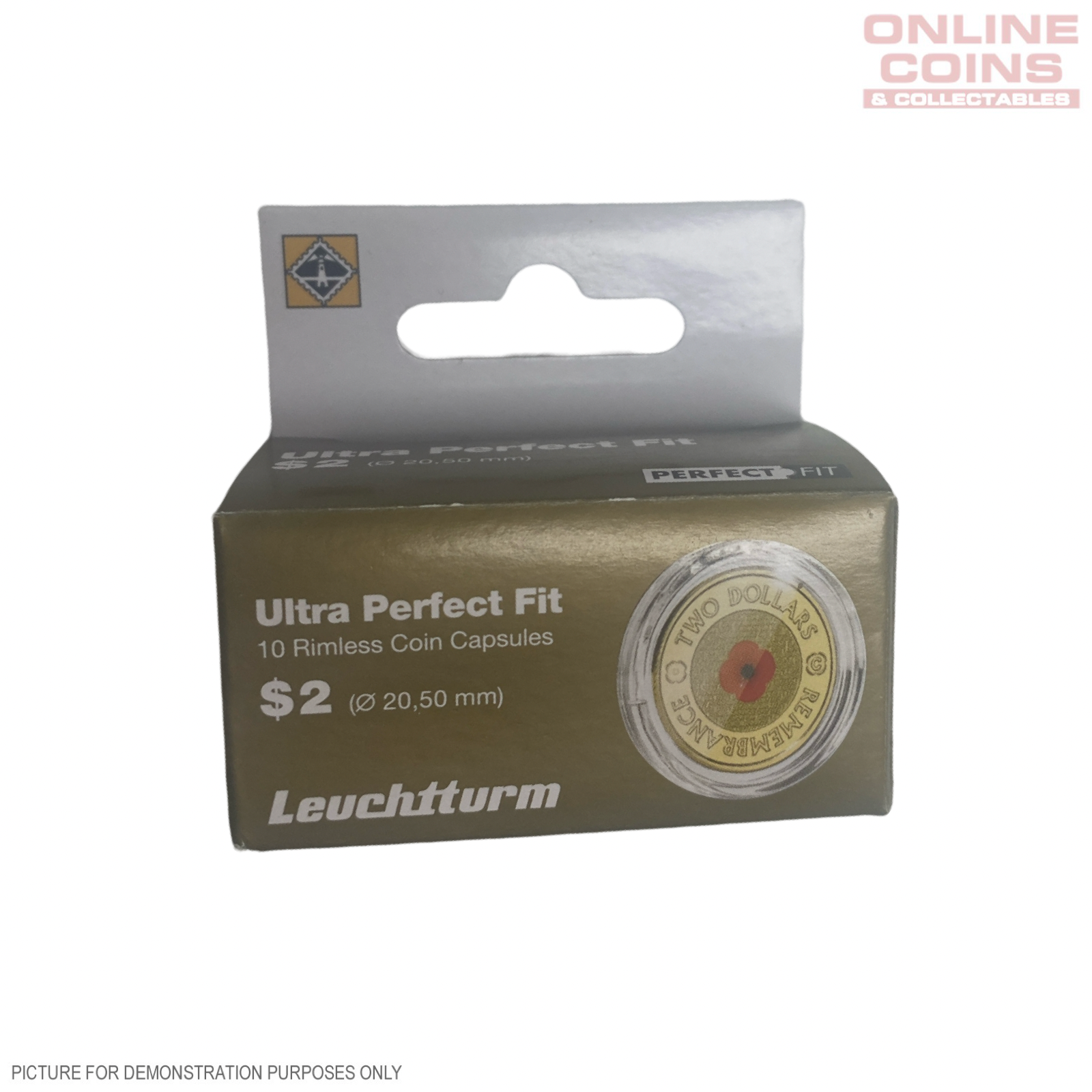 Lighthouse Ultra PERFECT FIT Coin Capsules - Designed for Australian $2 Coins - Packet of 10